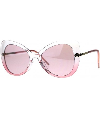 Butterfly Womens Butterfly Cateye Sunglasses Oversized Designer Style UV 400 - Clear Pink (Pink) - CX180K5GSK6 $18.97