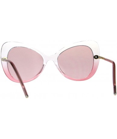 Butterfly Womens Butterfly Cateye Sunglasses Oversized Designer Style UV 400 - Clear Pink (Pink) - CX180K5GSK6 $18.97