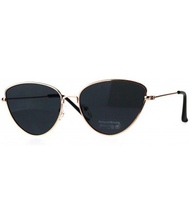 Cat Eye Womens Metal Rim Cat Eye Pop Color Retro Sunglasses - Gold Black - C918D46O35G $23.81