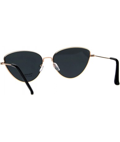 Cat Eye Womens Metal Rim Cat Eye Pop Color Retro Sunglasses - Gold Black - C918D46O35G $23.81