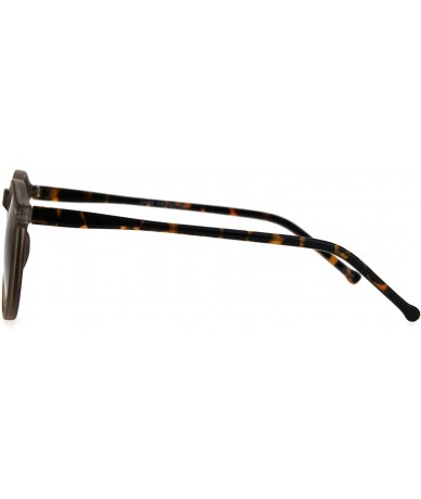 Round Classic Mens Vintage Keyhole Horned Rim Plastic Sunglasses - Brown - C118642RXMZ $20.19