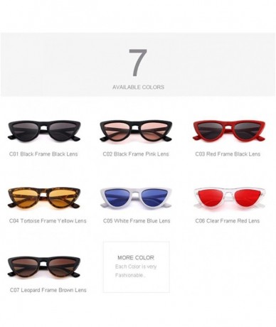 Aviator DESIGN Fashion Women Cat Eye Sunglasses Brand Designer Sunglasses C05 White - C04 Tortoise - CS18YLZAXRO $25.26