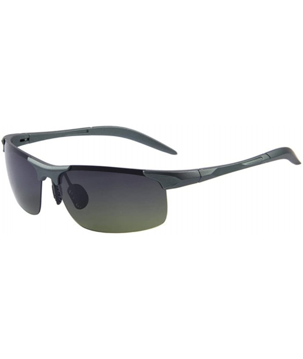 Semi-rimless Men's UV400 Polarized Driving Sunglasses Ultra Lightweight Sun Glasses - C7 - CN17YWD36QW $17.24