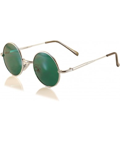 Round Indie Festival Small Hippie Round Deep Color Sunglasses A062 - Green - CG18904U4O4 $19.73