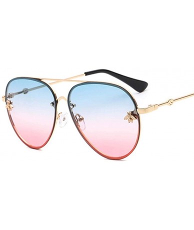 Rimless Pilot Brand Desidn Sunglasses For Women Sun Glasses Little Bee Decoration Eyewear Pink Gradient Lenses UV400 - C418RO...