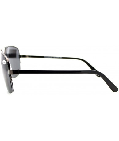 Aviator Bifocal Magnification Lens Sunglasses Mens Half Rim Aviator Tinted Reader - Gunmetal - CS1854M26DD $20.15