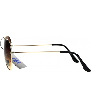 Aviator Mens Air Force Classic 80s Tear Drop Metal Rim Officer Sunglasses - Gold Brown - C418KQN7WYH $17.85