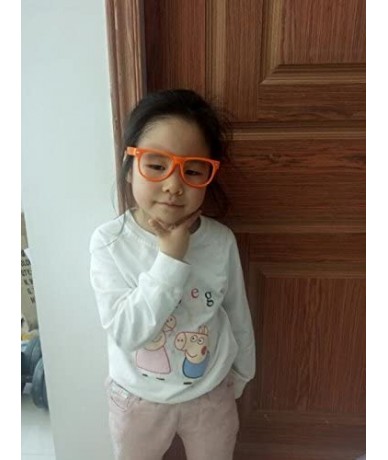 Rectangular Kids Clear Lens Colored Glasses Protect Child's Eyes from UVB UVA - Flower - C418GGCXIZ9 $19.27