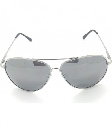 Oversized Premium Classic Aviator sunglasses for Men Women 100% UV Protection - Silver Mirror - C818U4K4TD0 $22.64