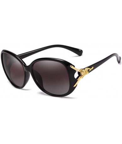 Round Women Sunglasses Retro Black Drive Holiday Round Non-Polarized UV400 - Black - CW18R5SXN4W $17.17