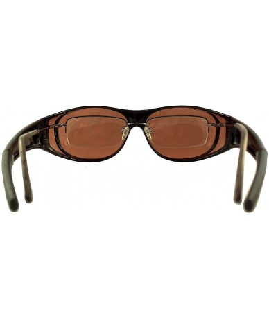 Wrap Men Women Blue Blocking Fit Over Sunglasses With HD Copper Driving Lenses - Medium Black - CO12MXQ8TCE $25.40