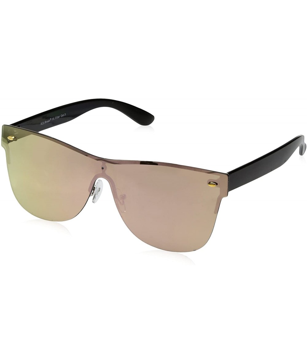 Shield Women's Future Shield Sunglasses - Gold/Pink Mirror - 65 mm - C7185IR5TIL $24.33