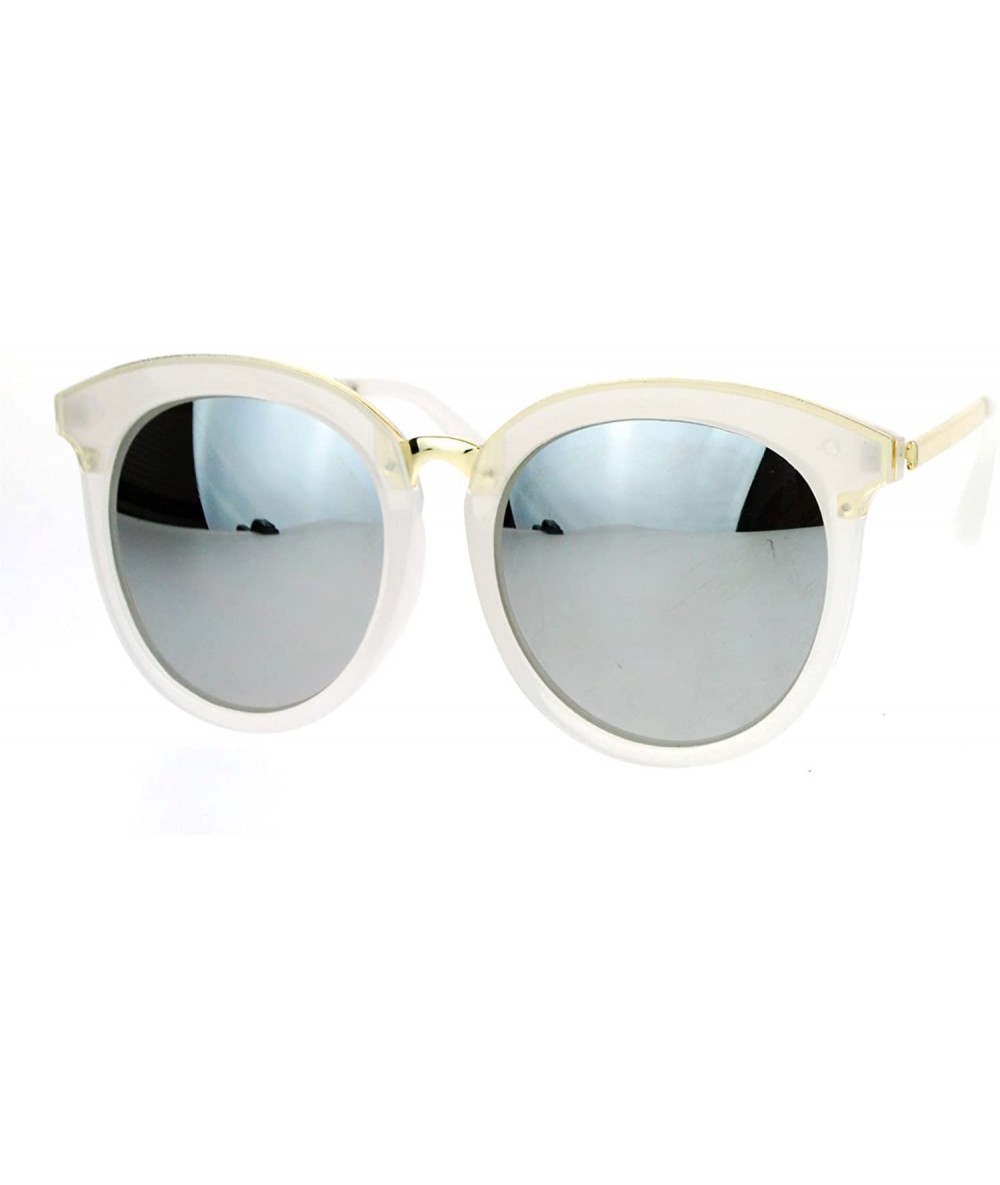 Round Womens Sunglasses Round Oversized Designer Fashion Shades UV 400 - White - CN187C8RIQ7 $20.77