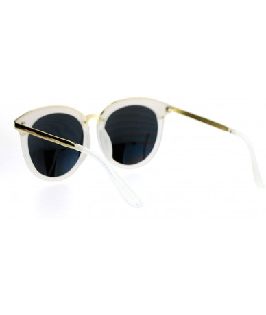 Round Womens Sunglasses Round Oversized Designer Fashion Shades UV 400 - White - CN187C8RIQ7 $20.77