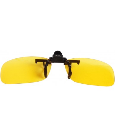 Rectangular Polarized Men Women Outdoor Sport Clip on Flip up Driving Sunglasses - Yellow Small - C011EYLAZG1 $27.38