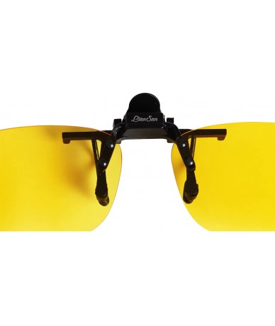 Rectangular Polarized Men Women Outdoor Sport Clip on Flip up Driving Sunglasses - Yellow Small - C011EYLAZG1 $27.38