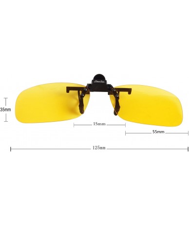 Rectangular Polarized Men Women Outdoor Sport Clip on Flip up Driving Sunglasses - Yellow Small - C011EYLAZG1 $27.38