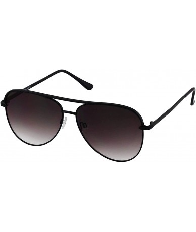 Aviator Large Flat Lens Mirror Gradient Lens Aviator Sunglasses for Men and Women - Black Ombre - CW18RN302LH $26.82