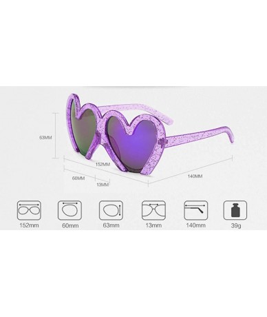 Oversized Fun Bling Large Sunglasses Glittered Oversized Heart Frame Beach Party Costume - Glittered Red - C318OQIL4TY $24.08