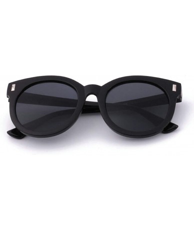 Oversized Classic Retro Designer Style Round Sunglasses for Women plastic Resin UV 400 Protection Sunglasses - Black - C018SA...