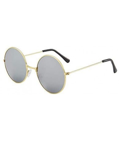 Round Vintage Polarized Sunglasses Fashion Mirrored - C9199XE3K5T $21.50