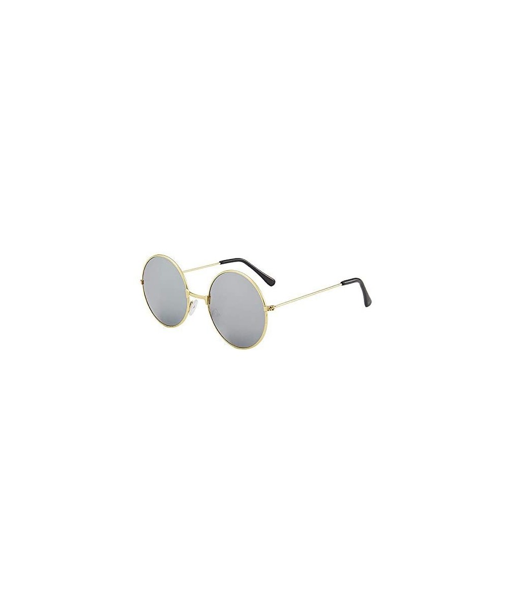 Round Vintage Polarized Sunglasses Fashion Mirrored - C9199XE3K5T $21.50