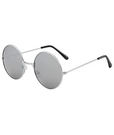 Round Vintage Polarized Sunglasses Fashion Mirrored - C9199XE3K5T $21.50