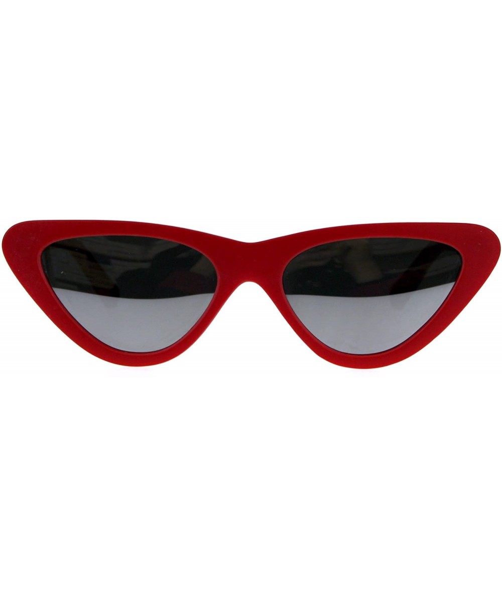 Cat Eye Womens Mod Chic Retro Gothic Cat Eye Plastic Sunglasses - Red Mirror - CD18C2QS4TA $18.46