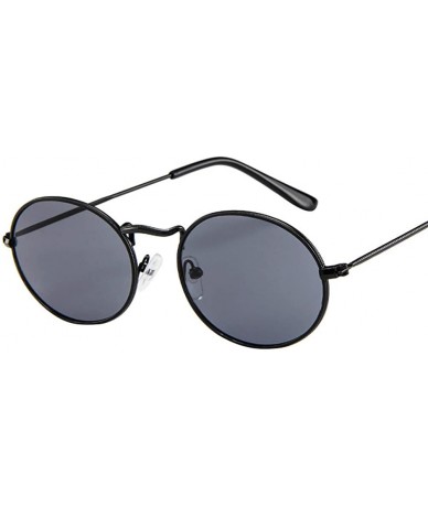 Oval Vintage Retro Oval Sunglasses Ellipse Metal Frame Glasses Trendy Fashion Shades - A - C31905ARKHI $18.01