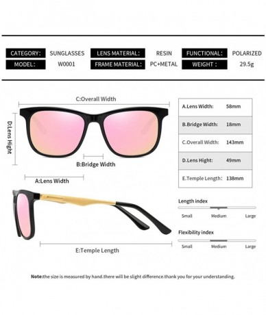 Square Square Polarized Aluminum Sunglasses Vintage Sun Glasses For Men/Women Classic Retro Designer - Bright Black/Pink - C2...