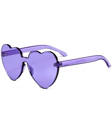 Oversized Heart Sunglasses-Protect Eyes Women Love Rimless Frame Anti-UV Lens Color Sun Glasses Light & Comfortable - C0199XZ...