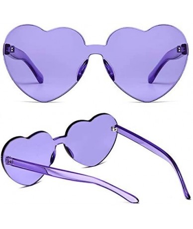 Oversized Heart Sunglasses-Protect Eyes Women Love Rimless Frame Anti-UV Lens Color Sun Glasses Light & Comfortable - C0199XZ...