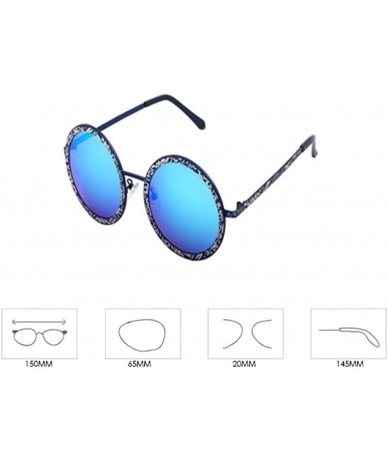 Rectangular Model Sunglasses For Womens Retro Style With Pattern Designed Frame - Black/Blue - CN11ZBUGPAJ $39.57