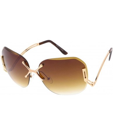 Shield Heritage Modern "New York" Wired Frame Sunglasses - Gold - CU18GYHW0TH $18.66