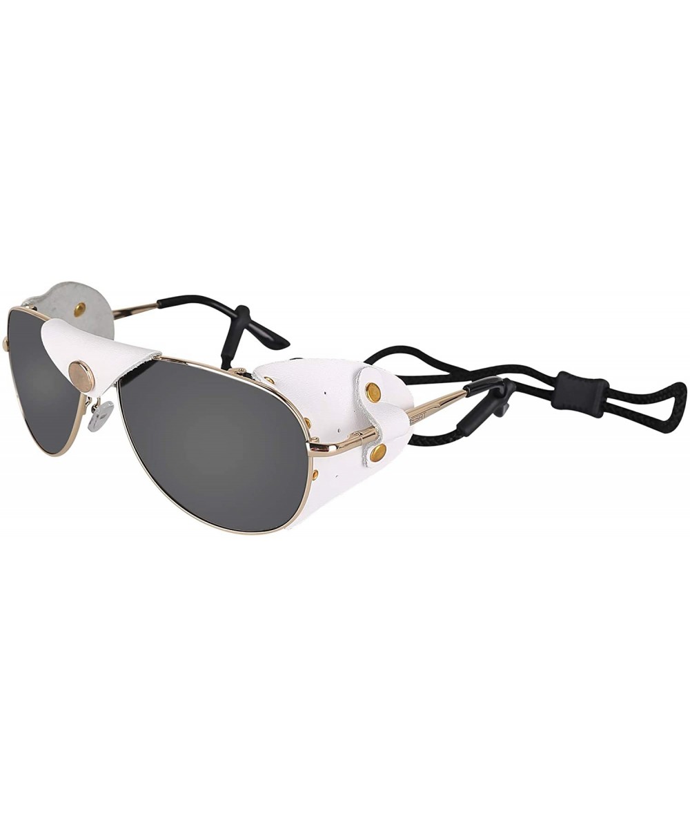 Sport Classic Glacier Sunglasses Hiking Windbreak- Locomotive- Polarizing Sunglasses(113) - Gold-02 - CY18XCXYN6U $68.61