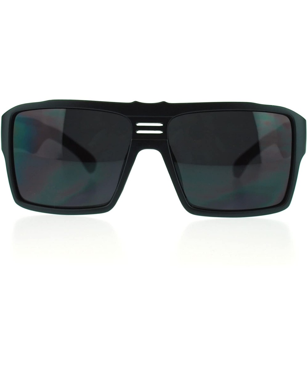 Oversized Futuristic Mens Oversized Rectangular Sport Thick Plastic Sunglasses - Matte Black - CO11MAJ5EGP $19.70