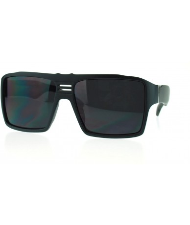 Oversized Futuristic Mens Oversized Rectangular Sport Thick Plastic Sunglasses - Matte Black - CO11MAJ5EGP $19.70