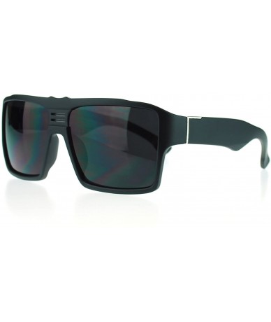 Oversized Futuristic Mens Oversized Rectangular Sport Thick Plastic Sunglasses - Matte Black - CO11MAJ5EGP $19.70