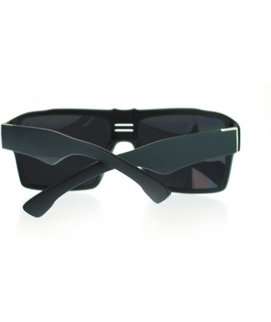 Oversized Futuristic Mens Oversized Rectangular Sport Thick Plastic Sunglasses - Matte Black - CO11MAJ5EGP $19.70