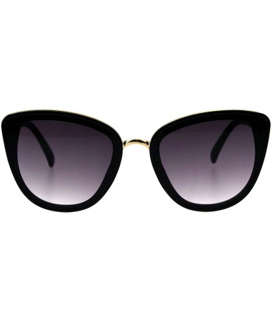 Butterfly Womens Chic Double Frame Butterfly Sunglasses Designer Style UV 400 - Black (Smoke) - CA18IC8SOM5 $19.88