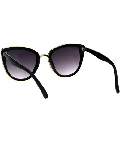 Butterfly Womens Chic Double Frame Butterfly Sunglasses Designer Style UV 400 - Black (Smoke) - CA18IC8SOM5 $19.88