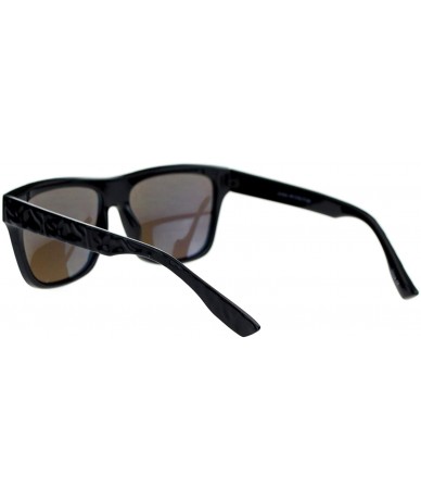 Oversized SA106¨ Unique Stone Slab Texture Mirrored Lens Oversize Horned Sunglasses - Green Revo - CK11ZFVM0A3 $19.70