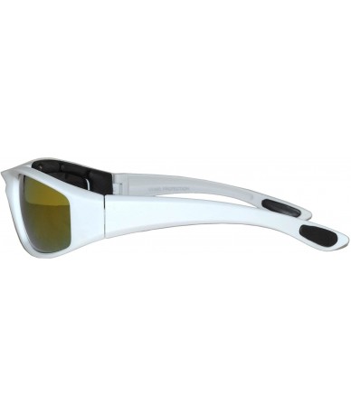 Goggle Motorcycle Padded Foam Glasses Smoke Mirror Clear Lens - Whit_red - C212O9WPWUE $16.98