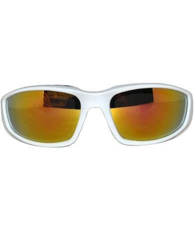 Goggle Motorcycle Padded Foam Glasses Smoke Mirror Clear Lens - Whit_red - C212O9WPWUE $16.98