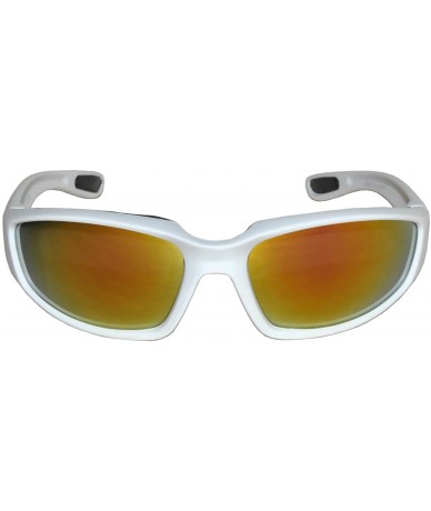 Goggle Motorcycle Padded Foam Glasses Smoke Mirror Clear Lens - Whit_red - C212O9WPWUE $16.98