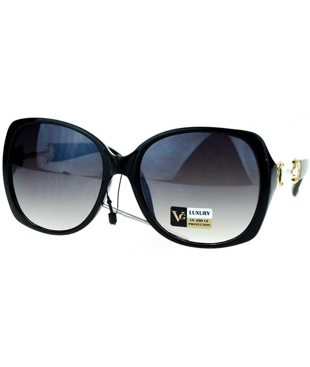 Square Classic Square Frame Sunglasses Womens Designer Fashion Eyewear - Black White - CP1263CIYNP $18.79