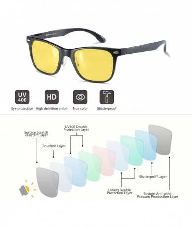 Sport Night-Vision Glasses for Driving Unbreakable Yellow Polarized Lens Anti-glare Cloudy/Rainy/Foggy/Nighttime - CG18INRTAH...