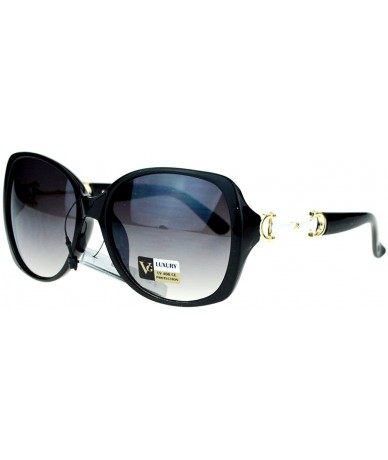 Square Classic Square Frame Sunglasses Womens Designer Fashion Eyewear - Black White - CP1263CIYNP $18.79