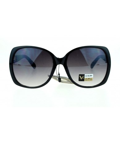 Square Classic Square Frame Sunglasses Womens Designer Fashion Eyewear - Black White - CP1263CIYNP $18.79