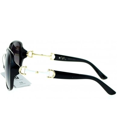 Square Classic Square Frame Sunglasses Womens Designer Fashion Eyewear - Black White - CP1263CIYNP $18.79